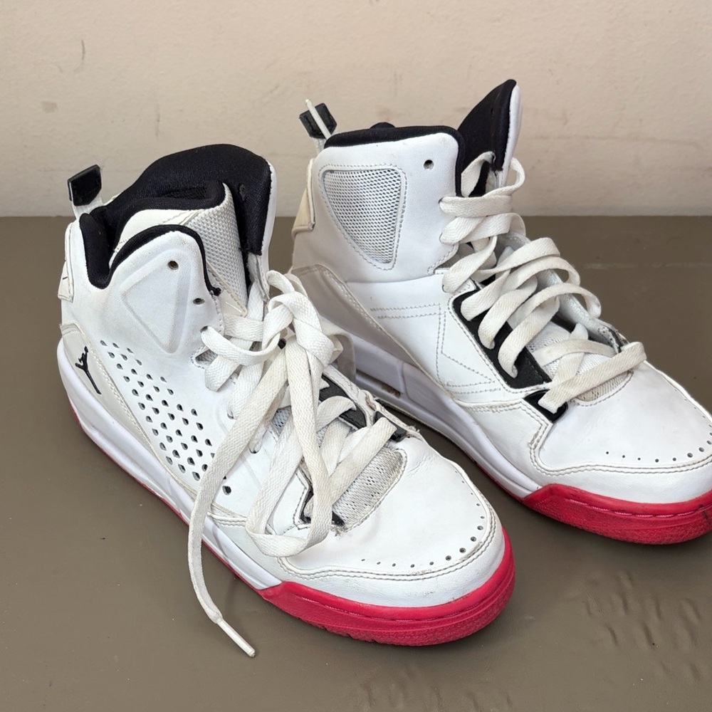 Nike Air Jordon Stylish White and Red Athletic Sneakers